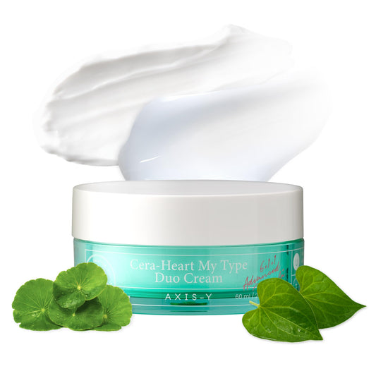 AXIS-Y Cera-Heart My Type Duo Cream – Dual-Zone Moisturizing Face Cream for T-Zone & U-Zone – Enriched with Heartleaf & Ceramides - 60ml / 2.02 fl. oz