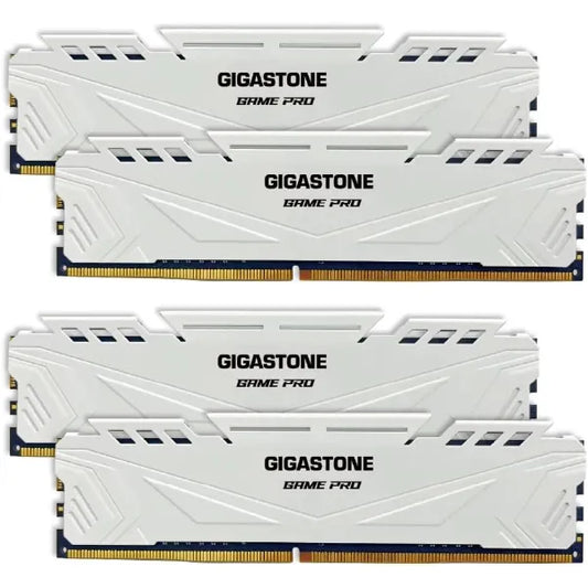 Gigastone Game Pro 64GB (4x16GB) DDR5 6400MHz High-Performance Gaming Desktop RAM – White