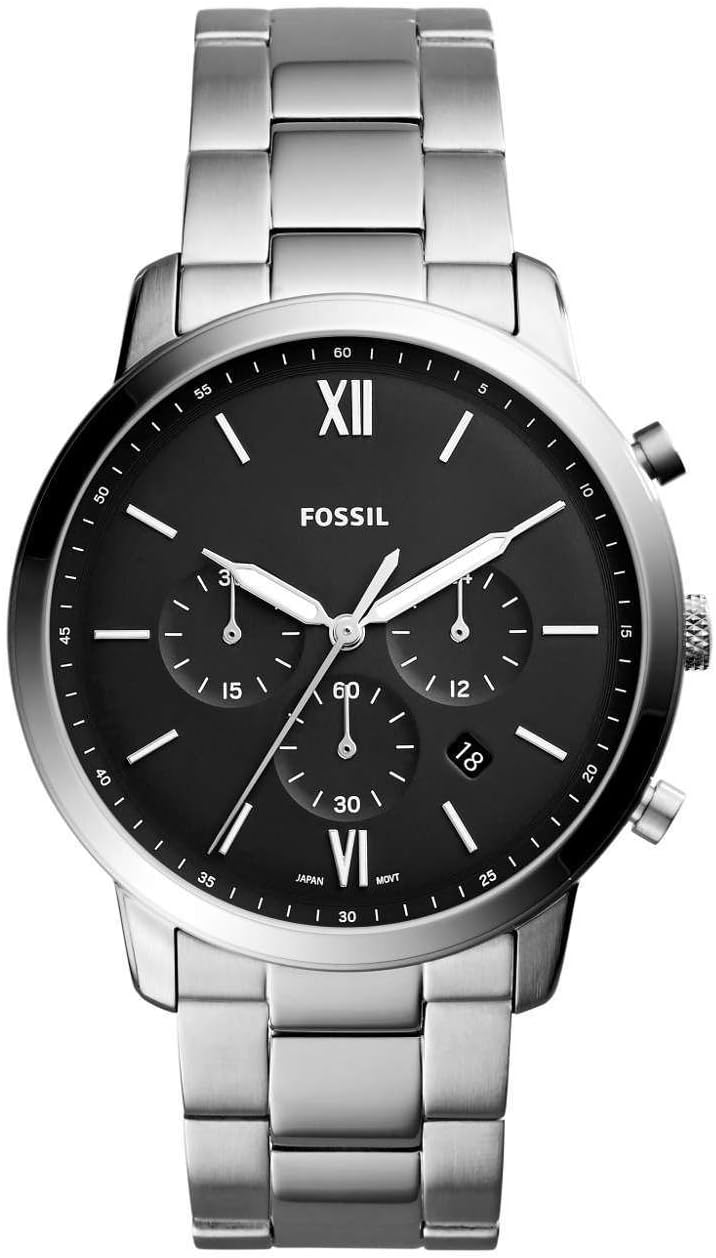 Fossil Men's Neutra Chrono Quartz Stainless Steel Casual Watch, Silver-Toned, FS5384