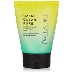 Palladio Calm Clean Pure Detoxifying Charcoal Face Mask, Deep Cleans Skin, Visibly Reduces Pores, Refreshes Skin, Removes Oil that leads to blackheads, Black Mask, Made with Papaya & Camellia, 3.5 oz