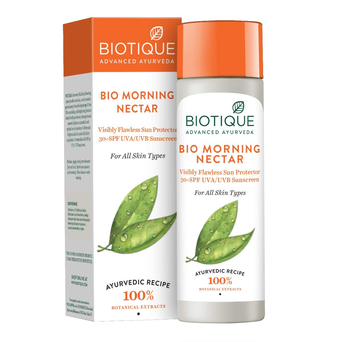 Biotique Morning Nectar 30+ Spf Uva/Uvb Sunscreen Ultra Soothing Face Lotion 120Ml/4.06 Fl.Oz