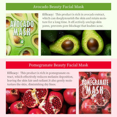 Fowerher Hydrating Face Mask, Watermelon and Hyaluronic Acid, 72-Hour Moisture Boost, 10 Pack