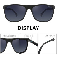 PUKCLAR Sunglasses for Men Polarized Lightweight TR90 Frame UV400 Spring Hinges Sunglasses