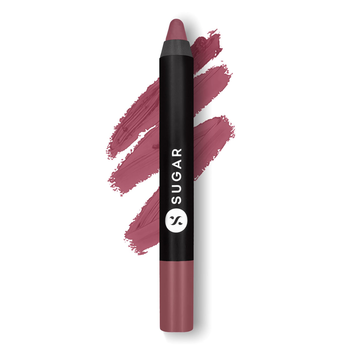 SUGAR Cosmetics Matte As Hell Crayon Lipstick 07 Viola (Mauve Nude) With Free Sharpner, 2.8 g