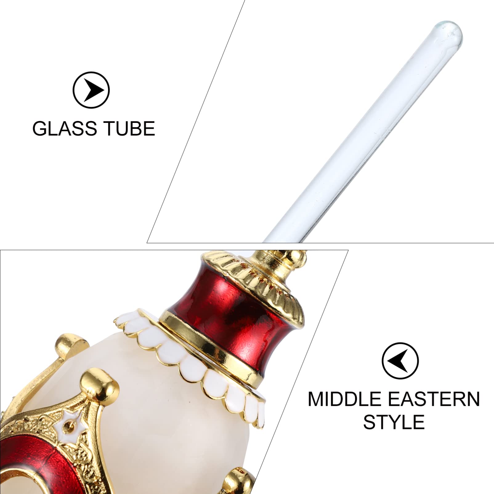 Beaupretty 25ml Empty Refillable Perfume Bottle Vintage Perfume Bottle Middle Eastern Style Glass Container for Perfumes & Essential Oils (Red)