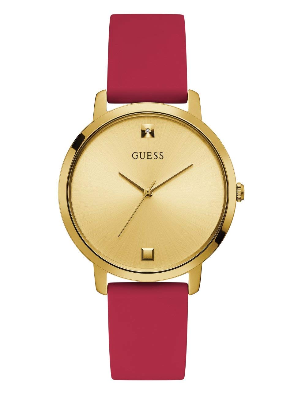 GUESS Women's Stainless Steel Analog Watch with Silicone Strap