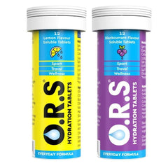 O.R.S Hydration Tablets With Electrolytes, Lemon and Blackcurrant mini (Pack Of 2)