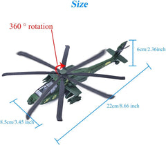 NALACAL Military Helicopter Toy, Air Force Combat Military Fighter Model with Lights and Sounds, Army Plane Toys for Kids Boys Girl Gift