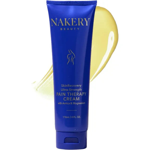 Nakery SkinRecovery Pain Therapy Cream, Ultra Strength Magnesium Cream for Leg Cramps, Muscle and Joint Pain Relief with Arnica Menthol, Fast Absorbing Massage Cream for Back Feet Nerve Pain - 4 Oz