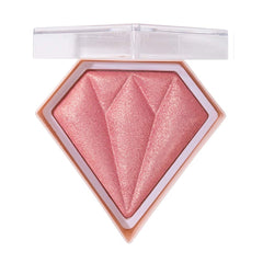 Diamond Highlight Powder Palette, Highlighting,Trimming & Blush 3 Uses Shimmer Powder, Glitter Bronzer Highlighter Powder Palette Highlighting Shimmering Powder (#03 Light Pink)