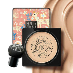 Mushroom Head Air Cushion Foundation CC Cream Water Feeling Flawless BB Cream Moisturizing Oil Control, Lightweight & Smoothing Natural Concealer (Natural)