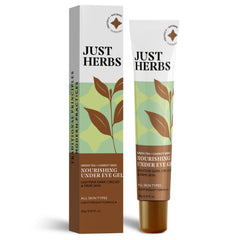 Just Herbs Nourishing Under Eye Gel Cream for Dark Circles, Eye Puffiness, Fine Lines & Wrinkles with Green Tea & Carrot Seed -For Men & Women - 20 gm