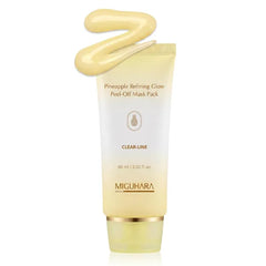 MIGUHARA Pineapple Refining Glow Peel-Off Mask Pack, Facial Mask with Pineapple Extract & Jojoba Seed Oil for Hydrated, Glowing Look and Korean Glass Skin – Smooth, Radiant Skin (60ml/2.02 fl.oz.)