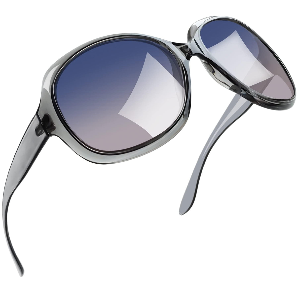 Joopin Polarized Sunglasses for Women, Ladies Big Frame Polarized Eyewear UV400 Protection Driving Fishing - Gris/Blue Pink