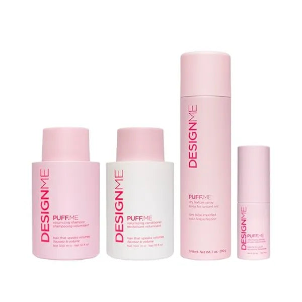 DESIGNME PUFF.ME Hair Volumizer Bundle | Volumizing Shampoo, Conditioner, Powder, & Dry Texture Spray for Hair | Sulfate Free Shampoo & Color Conditioner with Styling Powder & Hair Texture Spray