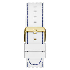 GUESS Silicone Analog Blue Dial White Strap Men's Watch-Gw0499G6