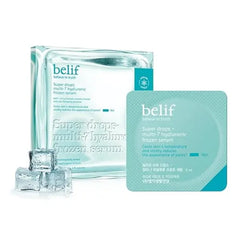 belif Super Drops Multi 7 Hyaluronic Frozen Serum Hydrating, Soothing, Depuffing Serum with Peptides & Caffeine, Enhances Skin Elasticity, Korean Skincare, 5mlx9EA