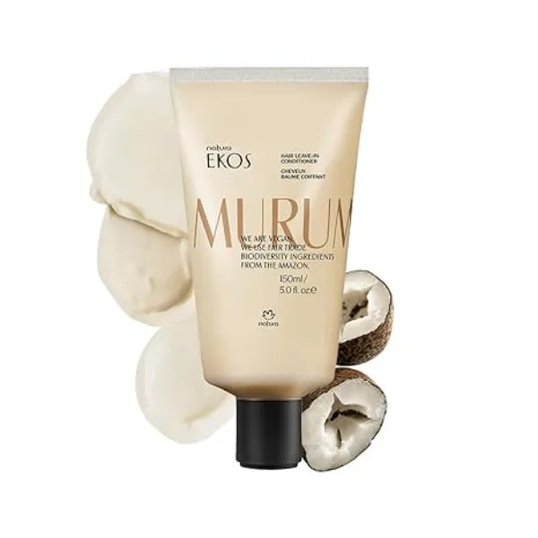 Natura Murumuru Hair Leave-In Conditioner, Unisex, For Frizzy Hair Repairs Split Ends, Reduces Frizz, Detangles, Vegan  1.5 oz