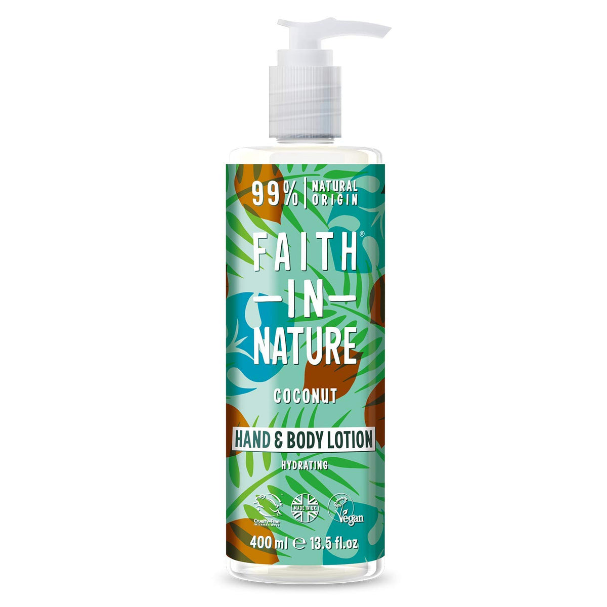 Faith in Nature | 400 ml | Coconut Hand & Body Lotion Hydrating with Shea Butter | 99% Natural Ingredients | Vegan & Cruelty-Free Skincare