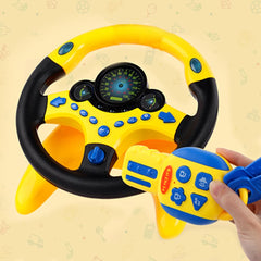 Kids Steering Wheel for Backseat | Baby Car Steering Wheel with Key Pretend Driving Simulated | Driving Steering Wheel Toy with Light and Music | Gift for Kids (Yellow)