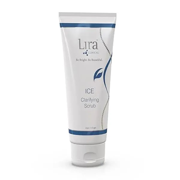 Lira Clinical ICE Clarifying Face Scrub Soothing & Exfoliating Scrub with Echinacea Plant Stem Cells & Botanical Extracts Eco-Bead Technology Anti acne, Brightening & Cleans Pores 4 fl oz