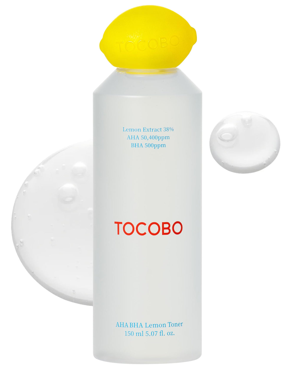 TOCOBO AHA BHA Lemon Facial Toner | Vitamin C and Lemon Extract, AHA, BHA, Calming and Soothing Moisturizer | Natural Ingredients, Vegan Toner, Cruelty Free - 5.07 fl oz / 150 ml