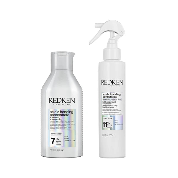 REDKEN Bonding Shampoo & Lightweight Liquid Conditioner Set For Fine and Damaged Hair - Strengthens Weak Hair and Repairs Hair Bonds
