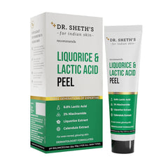 Dr. Sheth's Liquorice & 8.8% Lactic Acid (AHA) Chemical Peel For Even-Toned, Glowing Skin With 2% Niacinamide, Calendula Extract, AHA Peeling Solution For Face, Chemical Exfoliator For Unisex, 30g