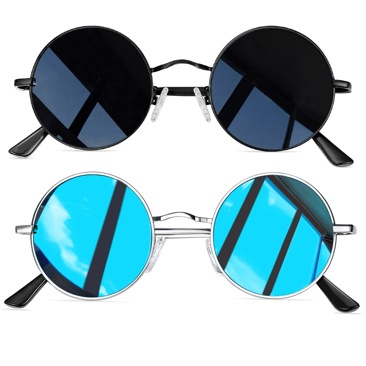 Joopin Round Polarized Sunglasses for Men Women, UV Protection Sun Glasses Small Circle Hippie Lennon Shades Sunglasses