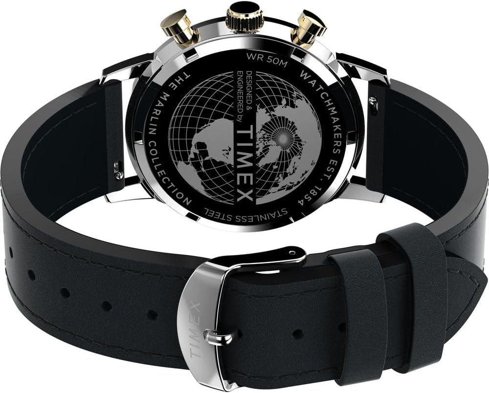 Timex Marlin Men's Chronograph Watch with Leather Strap - bronze