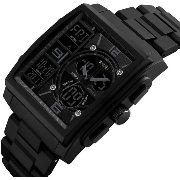 SKMEI Casual Waterproof Watch For Men Analog-Digital Stainless Steel