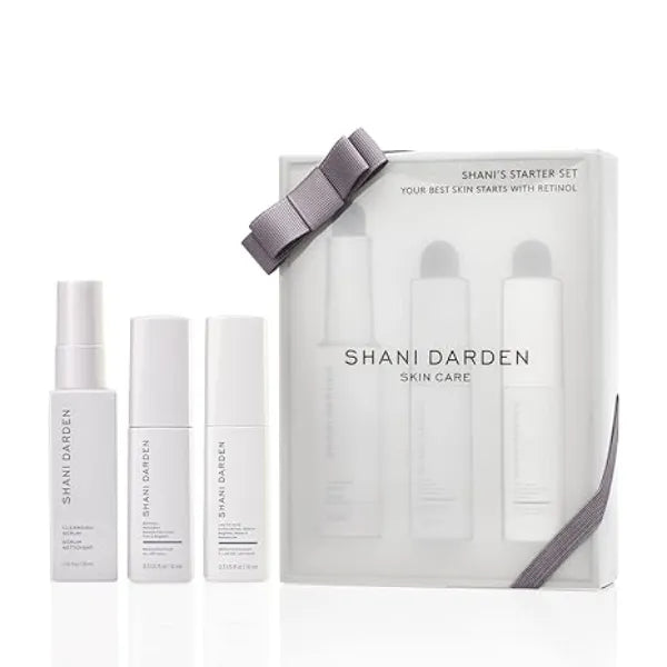 SHANI DARDEN SKIN CARE Starter Set, Travel Size Cleansing Serum, Retinol Reform Anti Aging and Lactic Acid Face Serum for the Appearance of Glowing and Smooth Skin (3 Pack)