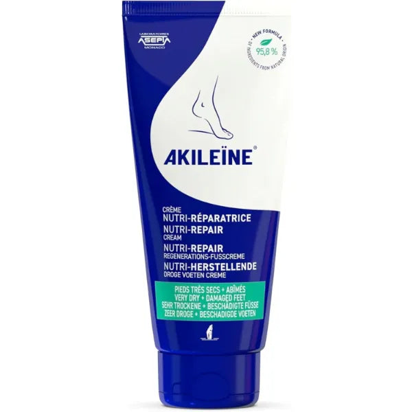 AKILEINE Nutri-Repair Shea Butter Foot Cream 100 ml - Deep Moisturization & Skin Repair for Dry Feet