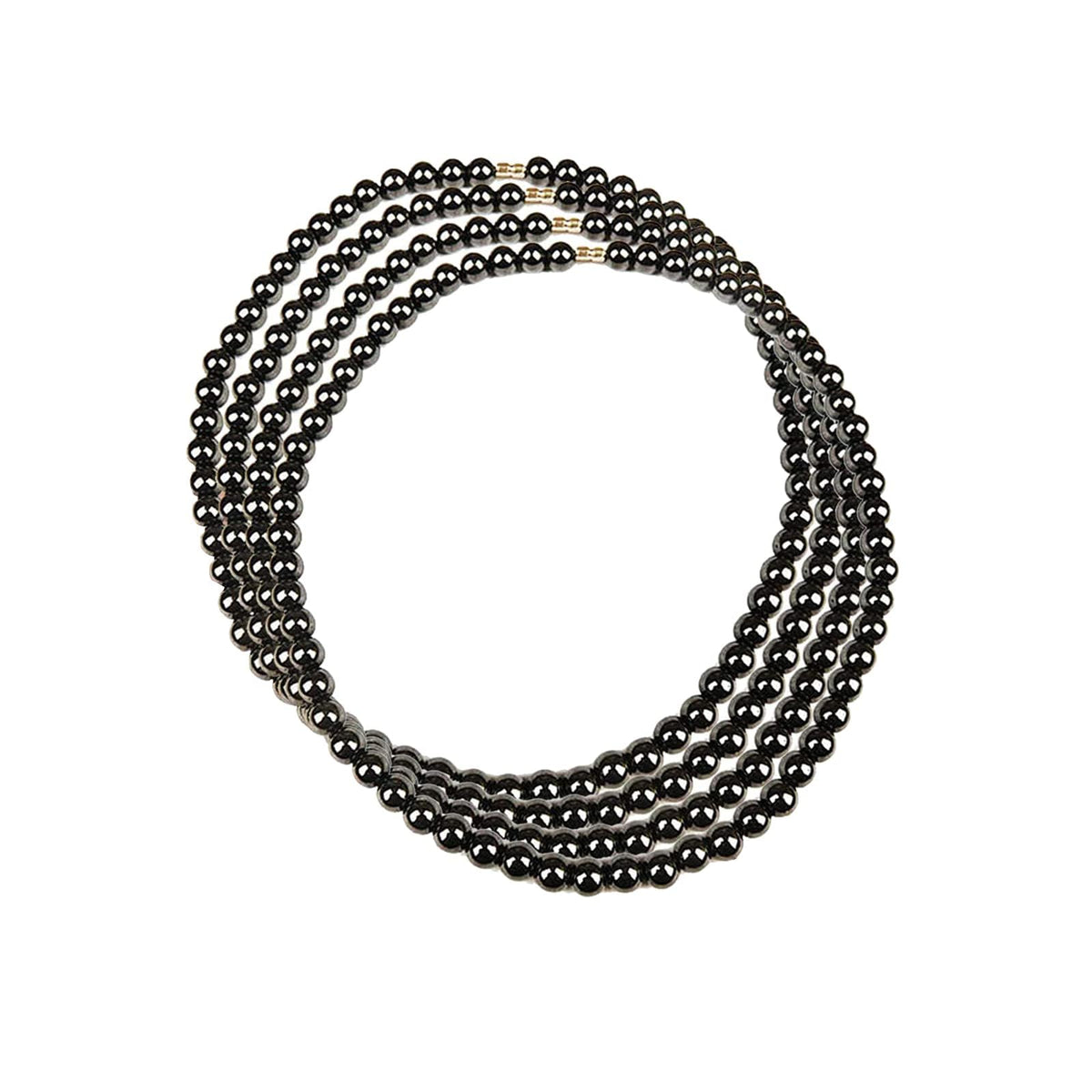 Excefore Black Magnetic Necklace, Health and Wellness Necklace, Black Obsidian Jewelry, Magnetic Health Charm, Fashionable Magnetic Jewelry, Energy Balance Necklace, Natural Black Gallstone 4 Pcs