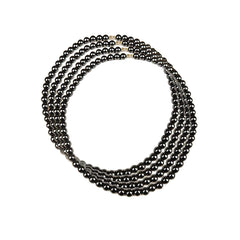 Excefore Black Magnetic Necklace, Health and Wellness Necklace, Black Obsidian Jewelry, Magnetic Health Charm, Fashionable Magnetic Jewelry, Energy Balance Necklace, Natural Black Gallstone 4 Pcs