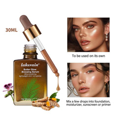 Butter Glow Bronzing Serum (30ml), Hydrating & Nourishing Tinted Serum – Lightweight, Non-Greasy Bronzing Drops for Even Skin Tone, Radiant Sunkissed Complexion – Skincare Makeup Primer & Highlighter