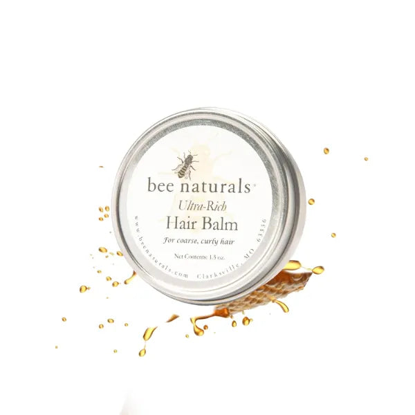 Bee Naturals Ultra-Rich Hair Balm 1.5 Oz - Nourishes Coarse, Curly & Dry Hair - Silicone-Free, Natural Ingredients for Conditioning & Shine Without Sticky Residue