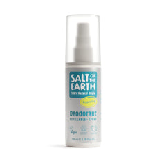 Salt of the Earth – Refillable Natural Deodorant Spray – 100% Natural Origin Ingredients - Vegan, Long Lasting Protection – Suitable For Women, Men & Kids - 100ml (Unscented)