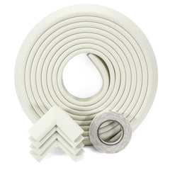 StickGuard Baby Safety Corner Guard, Table Edge Corner Protector Strip for Kids, Baby Proofing Foam for Furniture Edges & Corner Guard Cushion Set Child Protection Bumper Strip - 4 Meters (White)