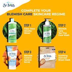 St. Ives Blemish Care Face Wash With 100% Natural Tea Tree Extracts & Salicylic Acid| Unclogs Pores and Removes Impurities, Dirt & Oil| Dermatologically Tested| Soap-Free & Paraben-Free| 200ml