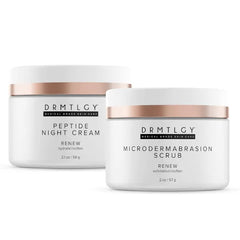 DRMTLGY Peptide Night Cream Face Moisturizer & Microdermabrasion Facial Scrub Set - Hydrating Face Moisturizer & Face Exfoliator 2 Pack