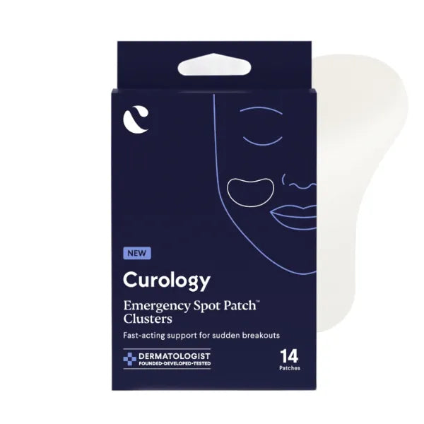 Curology Emergency Spot Patch Clusters for Breakouts, Stocking Stuffer Gifts, Fast Acting Large Hydrocolloid Pimple Patches for Face, Oil Absorbing, 14 Count