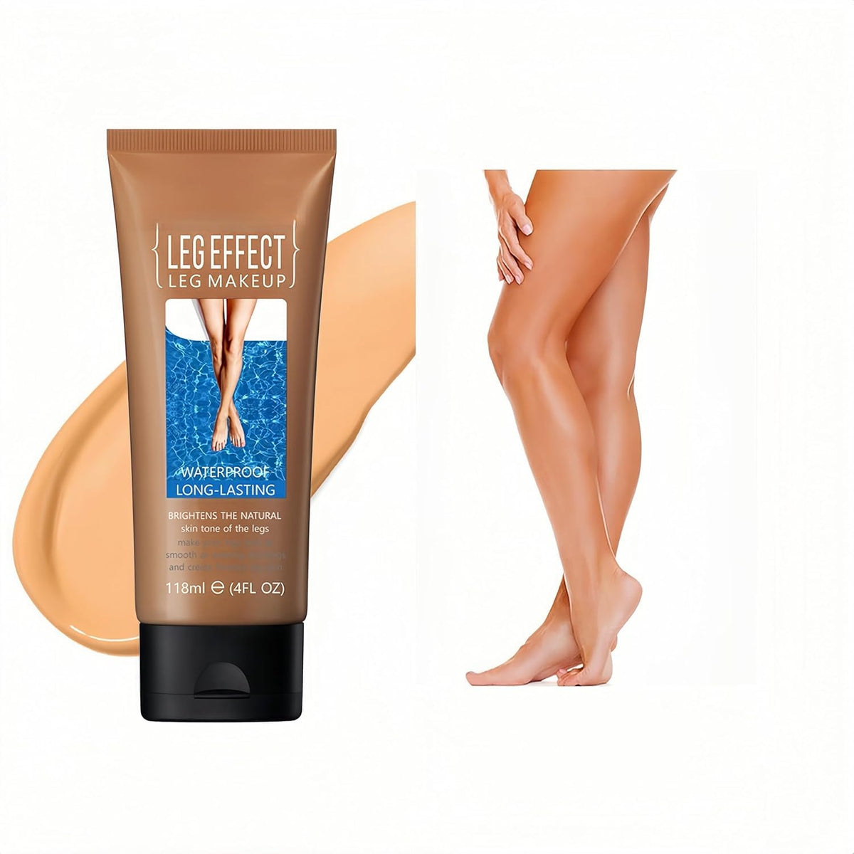 LBOYLOVE Waterproof Leg Makeup, Long Last Body Foundation, Evens Skin Tone, Body Scar Cover up (3# Bronze)