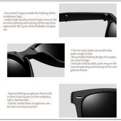 Joopin Folding Sunglasses for Men Women UV400 Protection Easy Carry Foldable Sunglasses for Driving Traveling