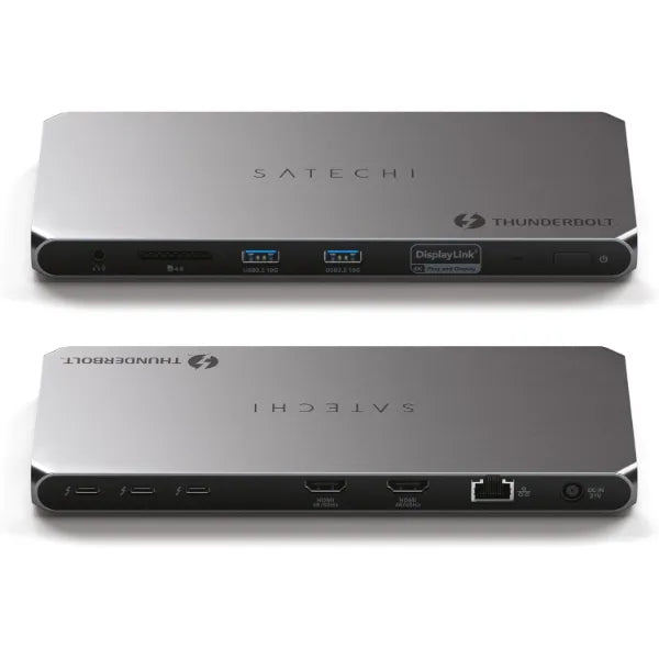 Satechi Thunderbolt 4 Dock 100W Charging, Dual Monitor HDMI 4K/60Hz, 40Gbps Data Transfer, 2 USB-A 3.2, Ethernet, Thunderbolt 4 Dock for MacBook Air/Pro M5, Mac/Windows, DisplayLink Software Required