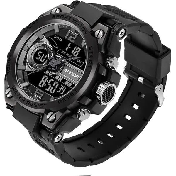 KASTWAVE Men‘s Watches Sports Outdoor Waterproof Military Watch Date Multi Function Tactics LED Alarm Stopwatch