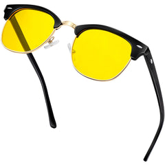 KANASTAL Polarized Horn Rimmed Sunglasses for Men and Women, Classic Half Frame Sun Glasses, Semi Rimless Shades for Womens 100% UV400 Protection Driving