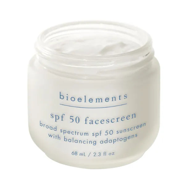 Bioelements SPF 50 FaceScreen, Antioxidant, Broad-Spectrum SPF 50 Sunscreen Moisturizer, Vegan, Gluten Free, Never Tested on Animals - 2.3 oz