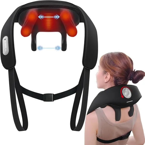 KYLVO Neck Massager with Heat, Neck Massager for Pain Relief Deep Tissue, Multiple Mode Adjustment, Portable and Suitable for Travel and Home White