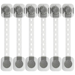 H&A Child Safety Latches - Child Locks for Cabinets - 3M Adhesive Drawer locks for Babies - Adjustable Baby proofing set for Cupboard, Toilet, Oven, Fridge, Door, Window (Grey, Pack of 6)